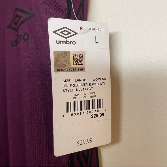🔥 Umbro | Women's Full Length Purple Athletic Leggings/Tights Sz Large - Picture 4 of 5